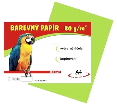 Zdjęcie produktu dla Papír A4, 80 g, zelený, 100 listů