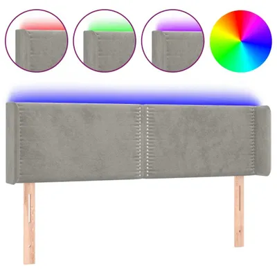 Obrázek produktu pro vidaXL LED čelo světle šedé 147x16x78/88 cm Velvet