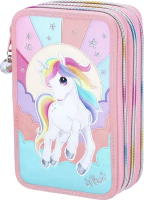 Produktbild von Depesche 3-Fach Federtasche Ylvi Rainbow Rosa