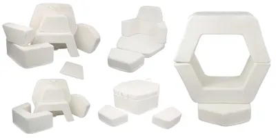Produktbild von Flumi Montessori Spielsofa 6-teilig – Softbausteine aus Schaumstoff, modulares Spielset mit abnehmbarem & waschbarem Bezug