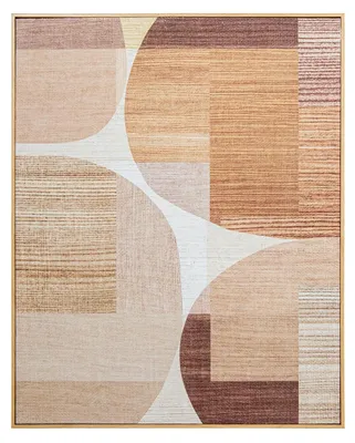 Abstrakte Leinwand mit Rahmen, 80x4x100 cm, Braun-Granat