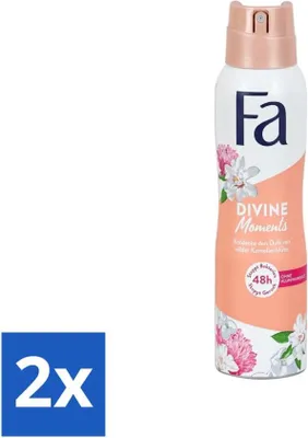 Produktbild von Fa – Divine Moments – Deodorantspray – Wilde Kamelienblüte – 150 ml - Vorteilspack - 2 Stücke