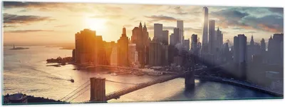 Produktbild von Bilder auf glas - New York Stadt - 160x50cm - Glasbilder - Wandbilder - Kunstdruck - zum Aufhängen bereit - Wanddekoration aus Glas - Glas Bilder - Wandbild auf Glas - Einteilig - GAB160x50-3733