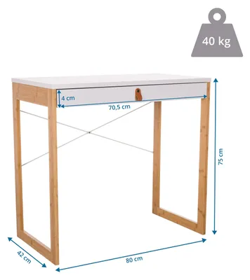 Obrázok produktu pre hjh LIVING Písací stôl TAROLO II Počítačový stôl 75,0 x 80,0 x 42,0 cm