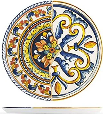 Produktbild von H&H Positano 6er-Set Pizzateller aus Steingut, Mehrfarbig, 33 cm, Sandstein, 6 Einheiten