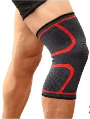 Produktbild von Kniebandage – Kniebandage – Anti-Rutsch-Streifen – Schutz – Verletzungen – Sport – Rot – Größe L