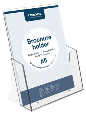 Image de EUROPEL 350071 EUROPEL Tisch-Prospekthalter, A5 hoch, 1 Fach, glasklar
