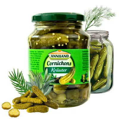 Produktbild von ANNILAND Cornichons Kräuter 330g Gürkchen - Gewürzgurken