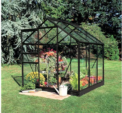 Produktbild von Gewächshaus Halls Popular inkl. Blankglas 3 mm 193 x 195 cm schwarz