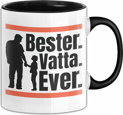 Produktbild von Bester Vatta Ever Tasse Geschenk zum Vatertag Geschenkidee Papa Geschenk von Sohn Tochter (Schwarz)