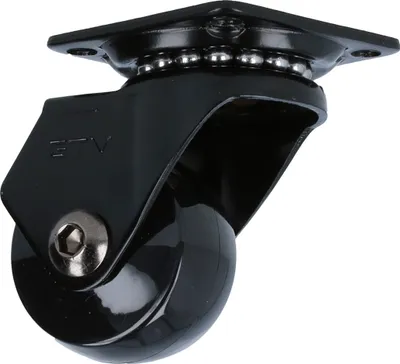 Produktbild von Schwarze Möbelrolle Polyurethan Lenkrolle modernes Design Möbeltransportrolle kugelgelagert 35mm