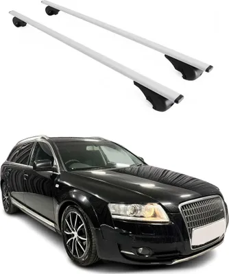 Image de Barres de toit transversales pour Audi A6 C6 Allroad 2006-2011 Fer Argent