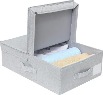 Produktbild von Famanu Aufbewahrungsbox 60 l - lichtgrau, mit Deckel und staubdicht
