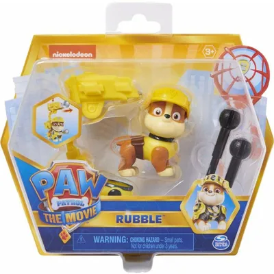 Produktbild von Spielfigur Paw Patrol: The Movie Rubble mit Rucksack und 2 Projektilen