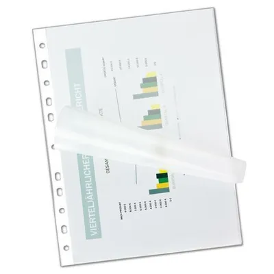 Produktbild von 100x 1-PACK Laminierfolien A4 mit Abheftrand 2x 125 mic Hochglanz