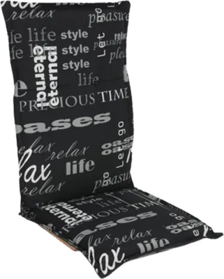 Image de Coussin d'assise Lifestyle pour chaise de jardin noir 123x50x6cm
