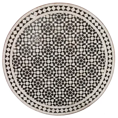 Produktbild von Mosaiktisch D90 schwarz weiß glasiert