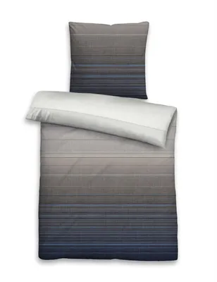 Produktbild von Biberna Mako Satin Bettwäsche 636058-018 Größe 135x200/80x80 cm anthrazit blau