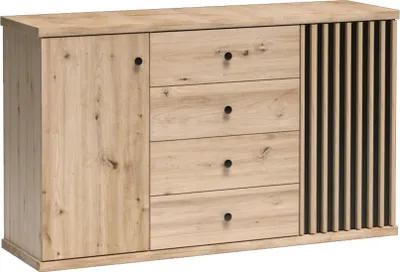 Produktbild von Sideboard 142 cm breit Eiche mit schwarz CALLAO-161