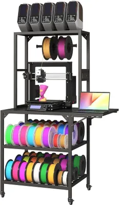 Obrázek produktu pro Skříň pro 3D tiskárnu s dvojitou stěnou, policí pro uchování filamentu, T-tvarovou tyčí a designem, který tlumí hluk a zabraňuje vnikání prachu, vhodná pro studio, kancelář a skladování (délka: 104,90 cm)