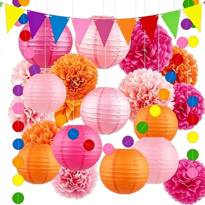 Immagine prodotto di Set di lanterne di carta, 19 pezzi, di diverse dimensioni (9,8/7,9/5,9/10 cm), decorazione colorata