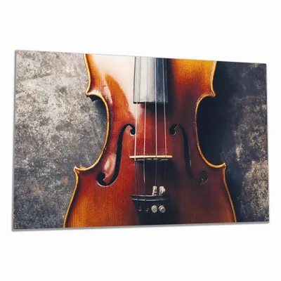 Produktbild von Wallario Herdabdeckplatte aus Glas, Größe 80 x 52 cm 1-teilig, Motiv Nahaufnahme einer alten Violine