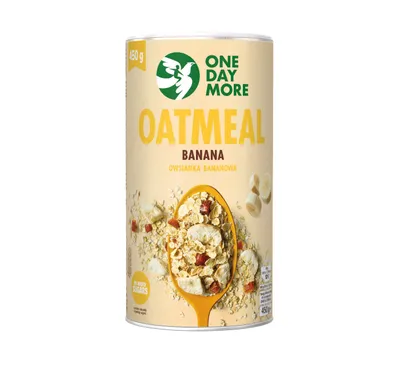 Productafbeelding van OneDayMore | Banaan-havermoutpap zonder toegevoegde suiker | met vezels, inuline, bètaglucaan, 450g