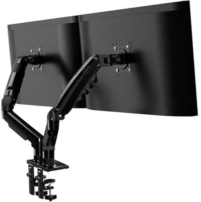 Zdjęcie produktu dla Uchwyt na 2 monitory 13 32 cali ergonomiczny regulacja wysokości