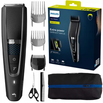 Zdjęcie produktu dla Philips 5000 series Hairclipper series 5000 HC5632/15 Maszynka do strzyżenia włosów z możliwością mycia, Czarny, 0,5 mm, 2,8 cm, 4,1 cm, Stal nierdzewna, Bateria