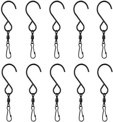 Image de Crochets pour girouettes, lot de 10 pièces en acier inoxydable pour carillons éoliens, plantes suspendues et décorations de fête
