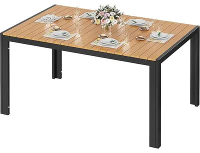 Produktbild von Gartentisch SS-140FZ, Aluminium, 140 x 90 x 75 cm, schwarz