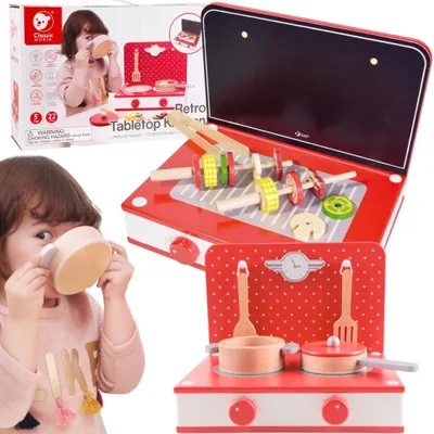 Image de Cuisine en bois Classic World 2 en 1 Grill + Poêle pour enfants 22 Pcs.