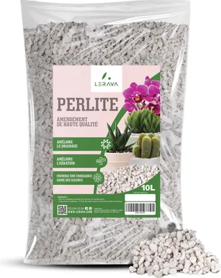 Image de LERAVA® Perlite pour plantes  - 8 l - Additif idéal pour terreau, naturel et respirant - Stockage efficace des nutriments et de l'eau