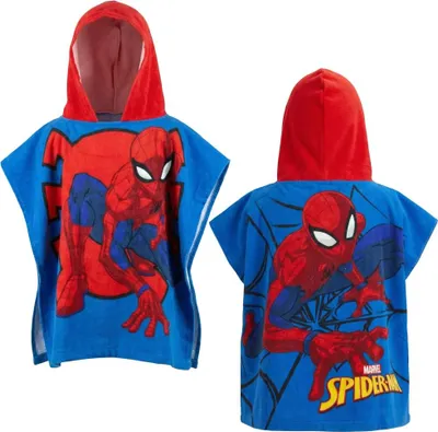 Produktbild von Marvel Spiderman Kinder Mikrofaser Poncho Badeponcho mit Kapuze