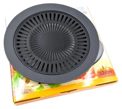Obrázok produktu pre Grilovacia doska na plynový varič, 32 cm, čierna, s dvojitou nepriľnavou povrchovou úpravou