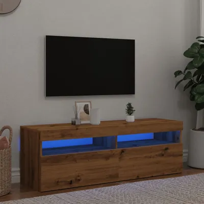 Produktbild von "2026 Promotion" TV-Schrank - TV-Lowboard - mit LED Artisan-Eiche 120x35x40 cm Holzwerkstoff - TV-Regal CC31656