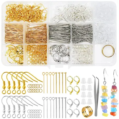 Ohrringe DIY Set, 1350 Teile, Bastelset für Schmuckherstellung