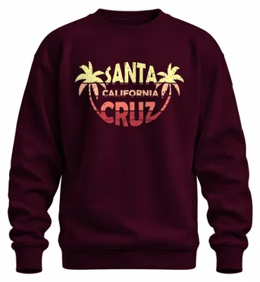 Obrázek produktu pro Santa California Cruz, plážová mikina s motivem surfaře, barva: vínová, velikost: XL