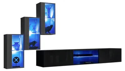 Produktbild von Wohnwand Wohnzimmermöbel Holz Wandschrank Sideboard TV-Ständer Luxus Garnitur