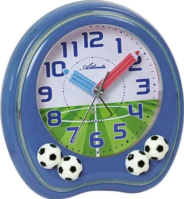 Produktbild von Atlanta Analoger Kinderwecker blau Kunststoff Fußball Motiv