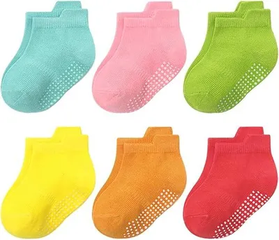 Produktbild von Babysocken Mädchen – 6 Paar – Rutschfeste Socken – 1–3 Jahre – Elastisch & Atmungsaktiv – Weiche Knöchelsocken für Babys & Kleinkinder