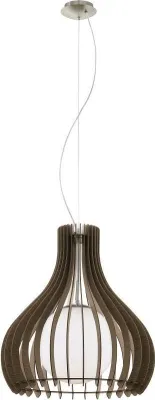 Produktbild von Eglo 61917 TINDORI E27 Hängeleuchte Ø380mm Nickel-Matt Dunkelbraun