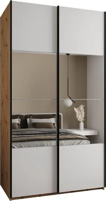 Produktbild von MEBLE KRYSPOL LUX 4 Schrank - 245,5x140x64cm - Artisan, Weiß, Schwarz