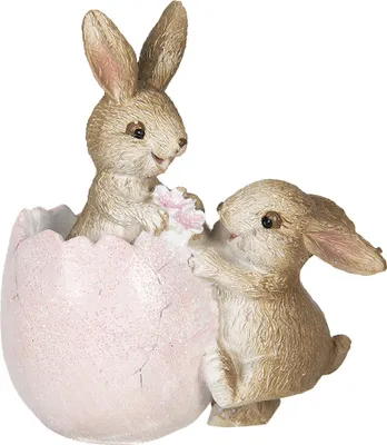 Productafbeelding van Clayre & Eef Figuur, konijn, 10 cm, bruin/roze, kunststof