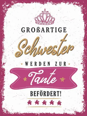 Produktbild von vianmo Holzschild 40x30 cm Großartige Schwester werden zur Spruch Zitat