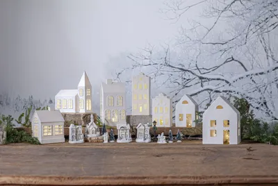 Produktbild von LED-Häuser 'Birmingham', weiss, 11 teilig