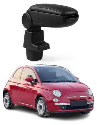 Image de Accoudoir pour Fiat 500 500C 2007-2015 Vinyl Abs Noir