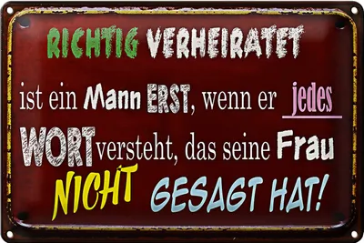 Produktbild von Blechschild Spruch 30x20cm Achtung Verheiratet ist Mann