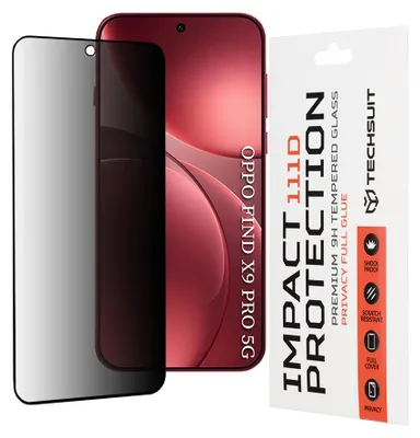 Zdjęcie produktu dla Techsuit 111D Privacy Szkło na ekran prywatności Oppo Find X9 Pro - czarne