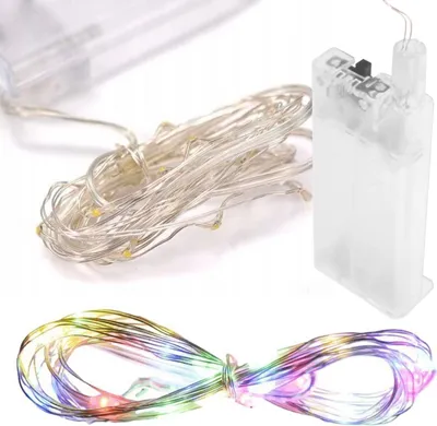 Zdjęcie produktu dla Lampki Druciki 20 Led Baterie Choinkę Diody Dekor Multikolor